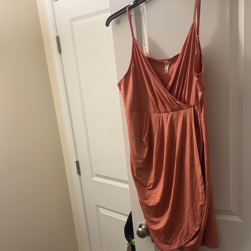 Poseshe Coral Draped Dress